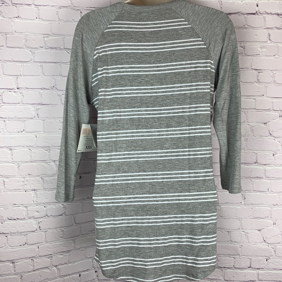 SOFT baseball T feminine & Sporty Grey stripes XXS - Picture 5 of 8